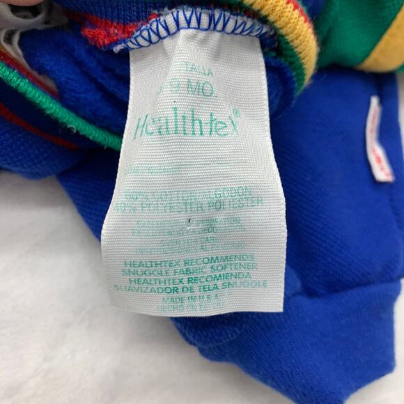 VTG HealthTex 6-9M Primary Colorblock Long Sleeve Pants One Piece Romper - Picture 9 of 9